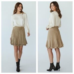 Anthropologie June Beige/Tan Suede Skirt